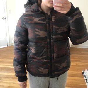 camo puffer jacket